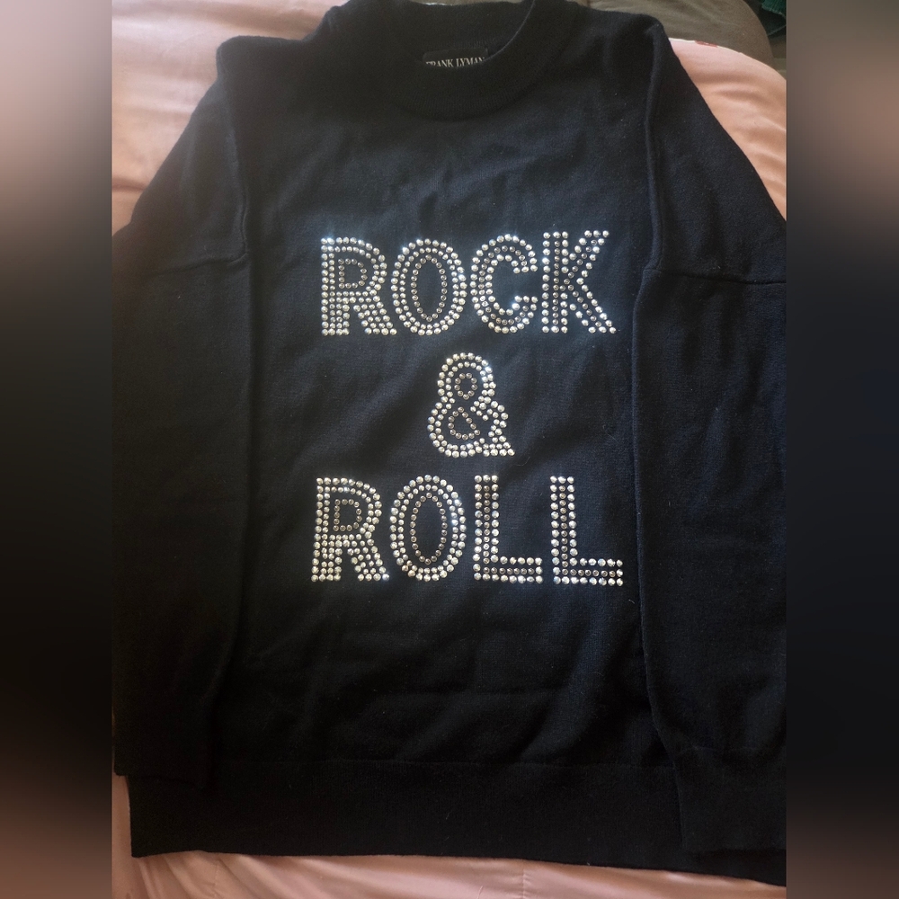 Frank Lyman Design Black Rock & Roll  Sweater - Picture 4 of 5
